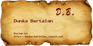 Dunka Bertalan névjegykártya