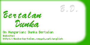 bertalan dunka business card